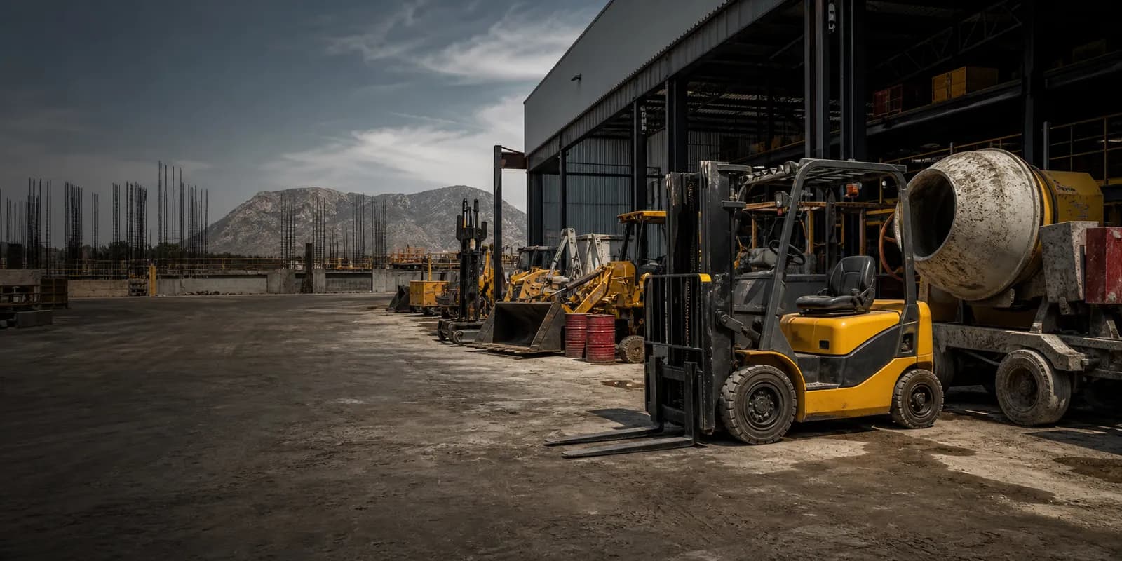 Maquinaria industrial lista para trabajar